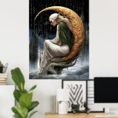 FD2 Enchanted Crescent Moon Goddess 24 Poster (Heimbüro)