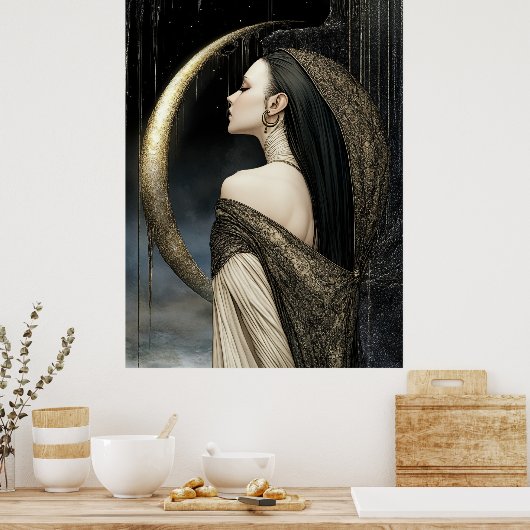 FD2 Enchanted Crescent Moon Goddess 26 Poster (Küche)