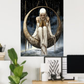 FD2 Enchanted Crescent Moon Goddess 27 Poster (Heimbüro)