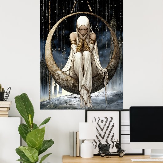 FD2 Enchanted Crescent Moon Goddess 27 Poster (Heimbüro)