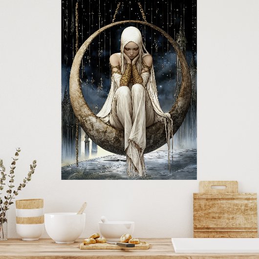 FD2 Enchanted Crescent Moon Goddess 27 Poster (Küche)