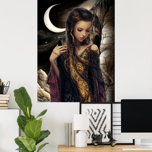 FD2 Enchanted Crescent Moon Goddess 2 Poster (Heimbüro)