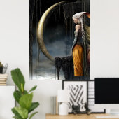 FD2 Enchanted Crescent Moon Goddess  30  Poster (Heimbüro)