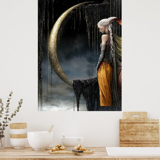 FD2 Enchanted Crescent Moon Goddess 30 Poster (Küche)