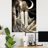 FD2 Enchanted Crescent Moon Goddess 32 Poster (Heimbüro)