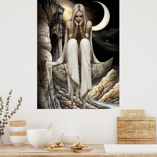 FD2 Enchanted Crescent Moon Goddess 32 Poster (Küche)