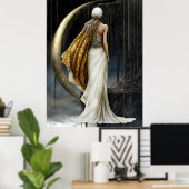 FD2 Enchanted Crescent Moon Goddess 33 Poster (Heimbüro)