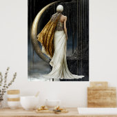 FD2 Enchanted Crescent Moon Goddess 33 Poster (Küche)