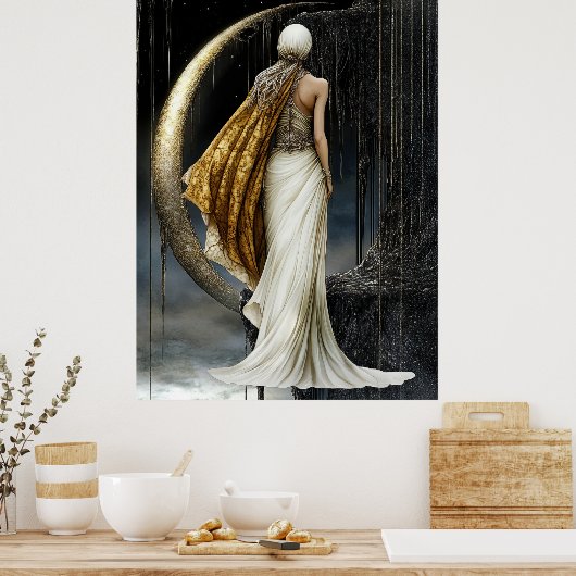 FD2 Enchanted Crescent Moon Goddess 33 Poster (Küche)