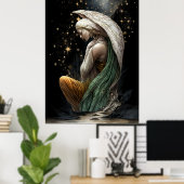 FD2 Enchanted Crescent Moon Goddess  34  Poster (Heimbüro)