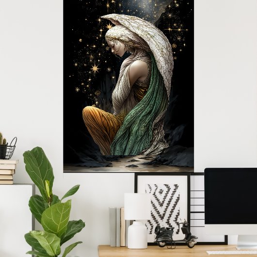 FD2 Enchanted Crescent Moon Goddess  34  Poster (Heimbüro)