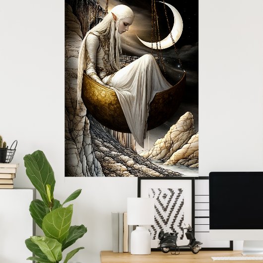 FD2 Enchanted Crescent Moon Goddess 35 Poster (Heimbüro)