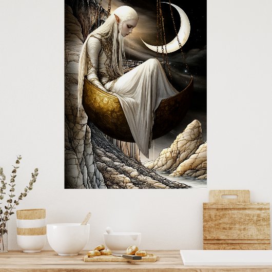 FD2 Enchanted Crescent Moon Goddess 35 Poster (Küche)