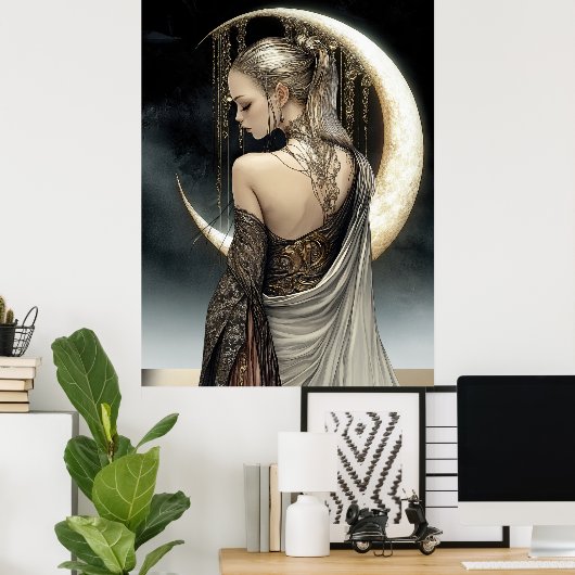 FD2 Enchanted Crescent Moon Goddess 6 Poster (Heimbüro)