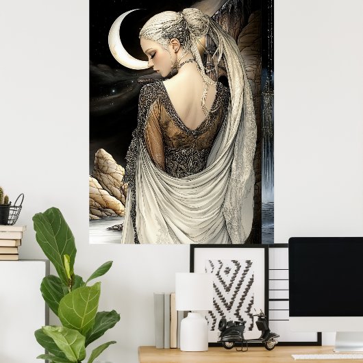 FD2 Enchanted Crescent Moon Goddess 7 Poster (Heimbüro)