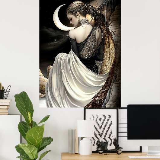 FD2 Enchanted Crescent Moon Goddess 8 Poster (Heimbüro)