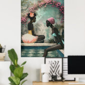 *~* FD2 Floral 2 Black Goddesses by Pool 12 Poster (Heimbüro)