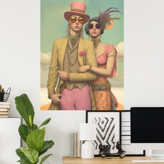 *~* FD2 Liebe Romantischer Retro Boho Paar 18 Poster (Heimbüro)