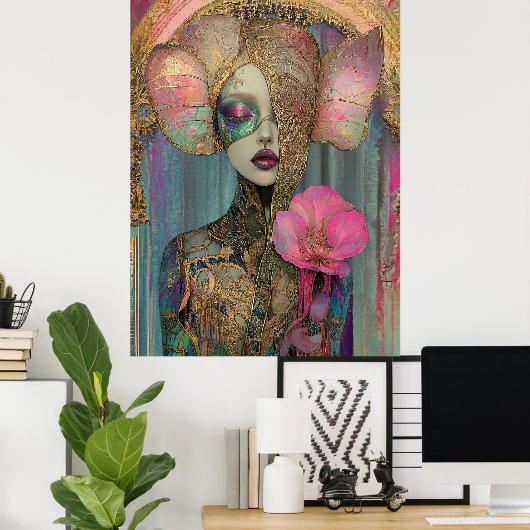 *~* FD2 Ornate Nouveau Fantasy Ethereal Woman 6-1 Poster (Heimbüro)