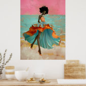 *~* FD2 Tropische GODESS Schwarze Frau Vibrant 39 Poster (Küche)