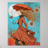*~* FD2 UMBRELLA Fall Girl Herbst Retro 28 Poster (Vorne)