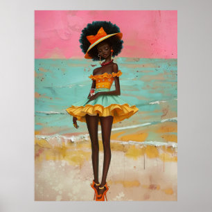 *~* FD2 Vibrant Tropical GODESS Black Woman 33 Poster
