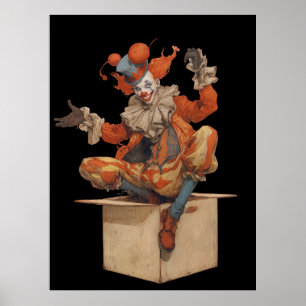 FD2 Zirkus Clown Kunst 20 Vintage Retro Karneval Poster