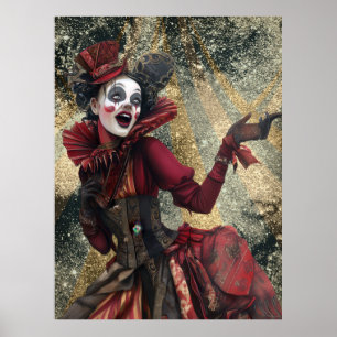 FD2 Zirkus Clown Kunst 23 Vintage Retro Karneval Poster
