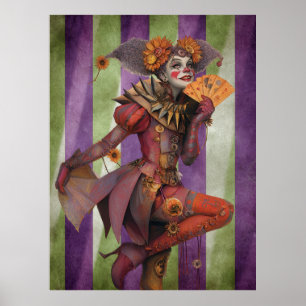 FD2 Zirkus Clown Kunst 24 Vintage Retro Karneval Poster