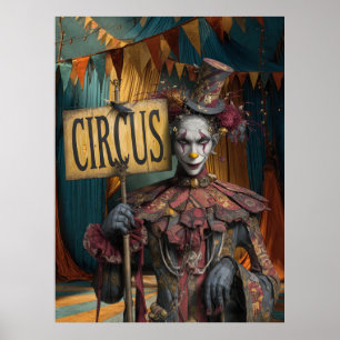 FD2 Zirkus Clown Kunst 25 Vintage Retro Karneval Poster