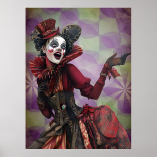 FD2 Zirkus Clown Kunst Vintage Retro Karneval 23 Poster