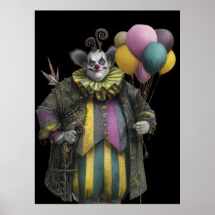 FD2 Zirkus Clown Kunst Vintage Retro Karneval 5 Poster