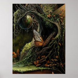 *~* FD3 32 Celestial Earth Mystical Butterfly Poster