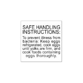 FDA Eierkarton, OBLIGATORISCH SICHERE HANDLUNGSANW Gummistempel (Prägung)