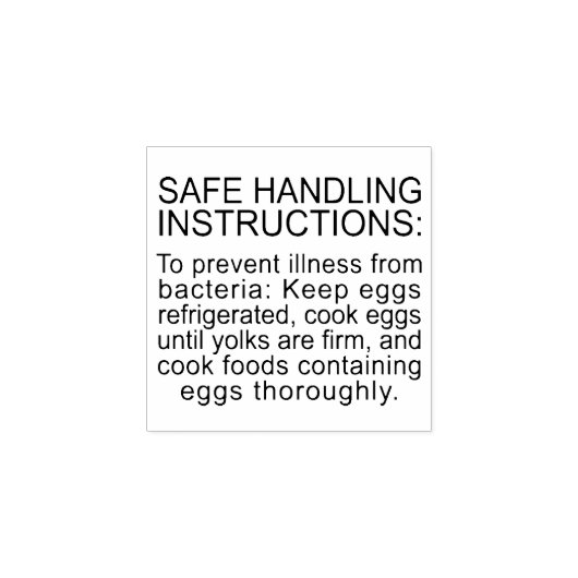 FDA Eierkarton, OBLIGATORISCH SICHERE HANDLUNGSANW Gummistempel (Prägung)