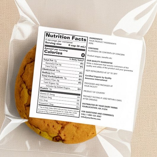 FDA-konformes Blank Custom Nutrition Food Label Alkoholflaschenetikett