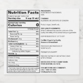 FDA-konformes Blank Custom Nutrition Food Label Alkoholflaschenetikett (Einzelnes Label)