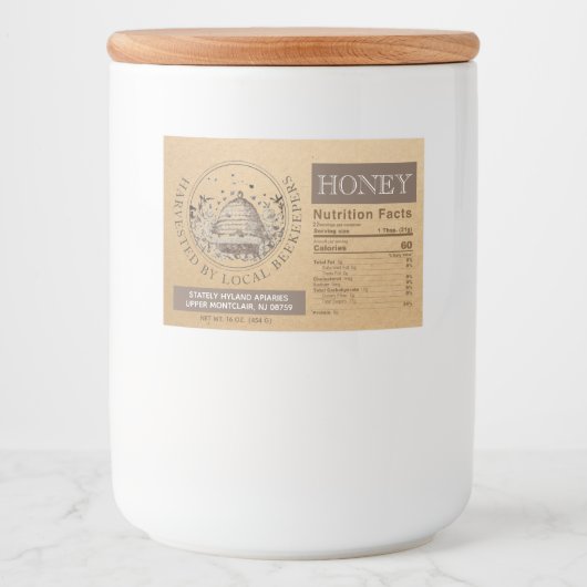 FDA-konformes Honey-Label für Lebensmittelstufen ( Lebensmitteletikett (Vorderseite)