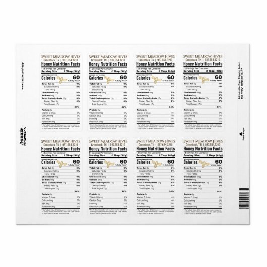 FDA-konformes Nährhoniglabel 2023 (Vorne)