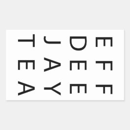 FDJT RECHTECKIGER AUFKLEBER