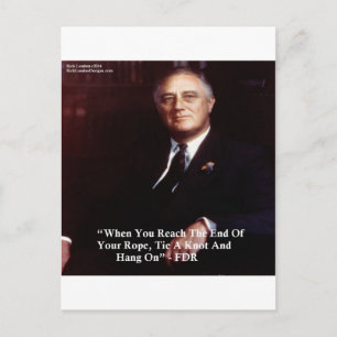 FDR & An dem Seil festhalten Zitat Postkarte