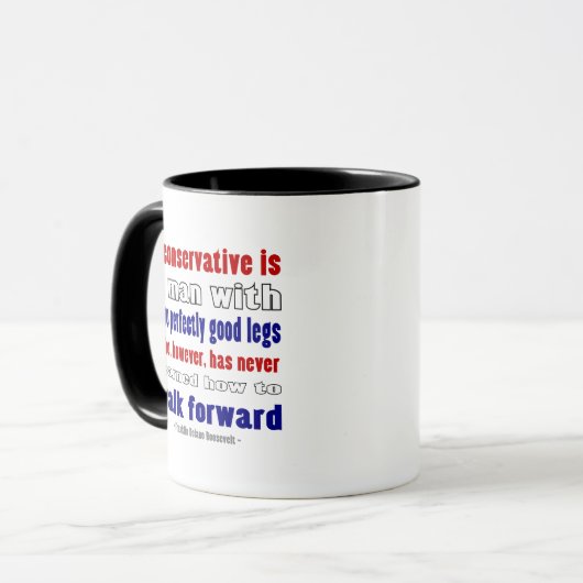 FDR definiert Konservative dunkel Tasse (Vorderseite Links)
