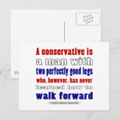 FDR definiert Konservative dunkler Postkarte (Vorne/Hinten)