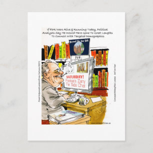 FDR Fireside Speech Funny Cartoon Geschenke & T-Sh Postkarte