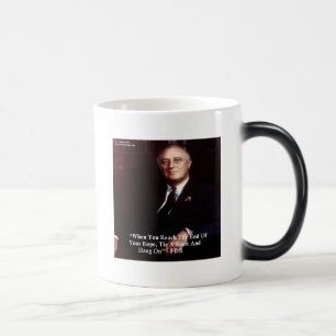FDR & Halte Dich am Seil Zitat Verwandlungstasse