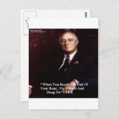 FDR & Hang auf, Zitat zu veröffentlichen Postkarte (Vorne/Hinten)
