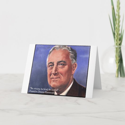 FDR (Roosevelt) "Be Brief" Bietergeschenke Karte (Vorderseite)