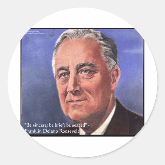 FDR (Roosevelt) "Be Brief" Bietergeschenke Runder Aufkleber (Vorderseite)