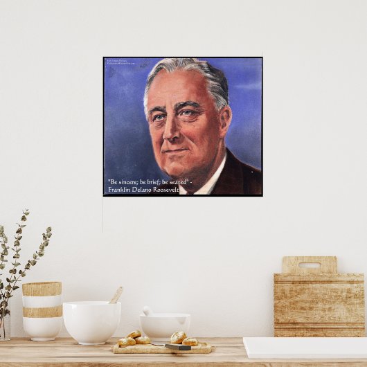 FDR (Roosevelt) "Be Brief" Offering Poster für Wei (Küche)
