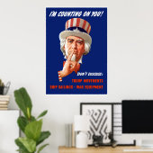 FDR Uncle Sam — Grenze Poster (Heimbüro)